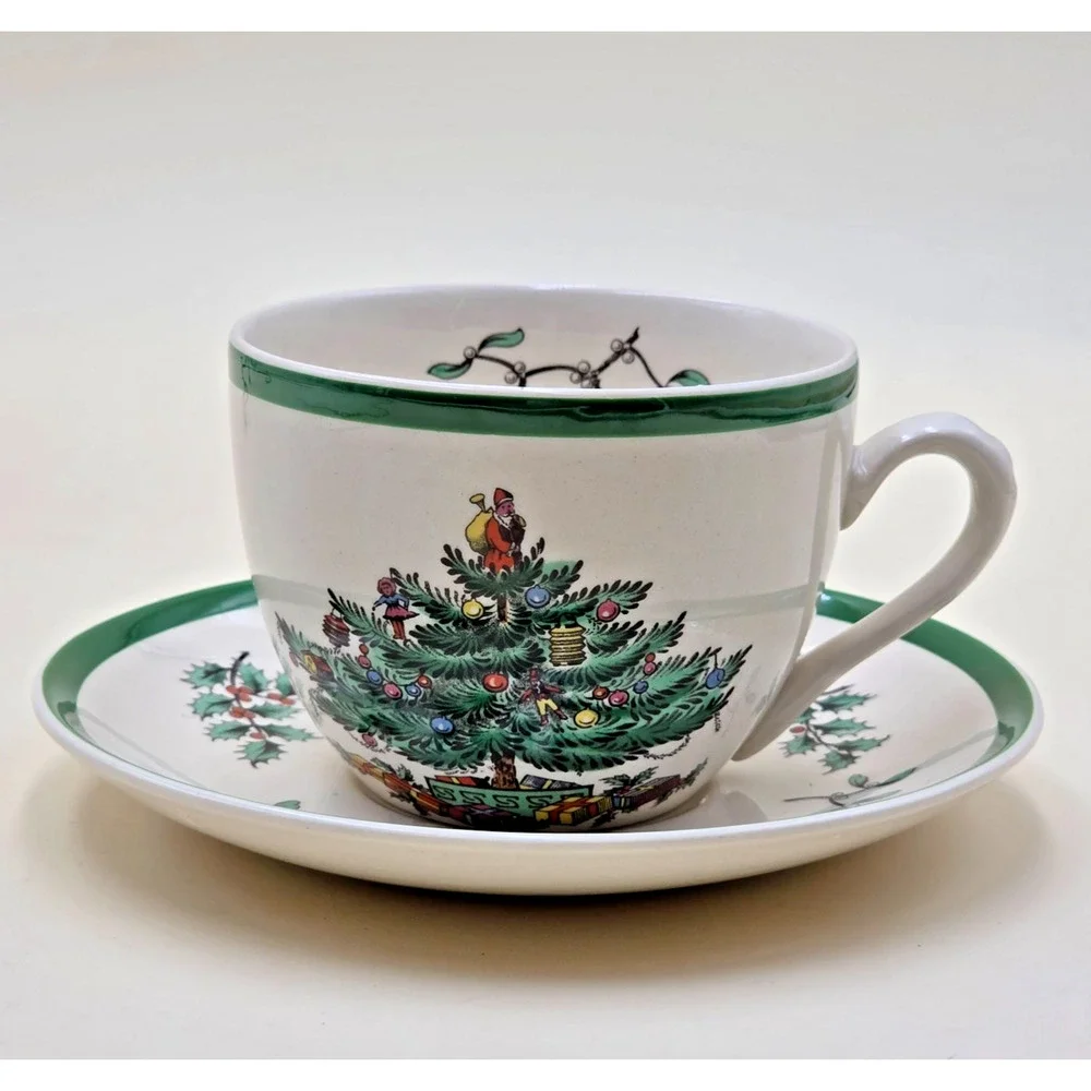 Spode Christmas Tree 12-piece Buffet Set England Plate Cup and Saucer Vintage